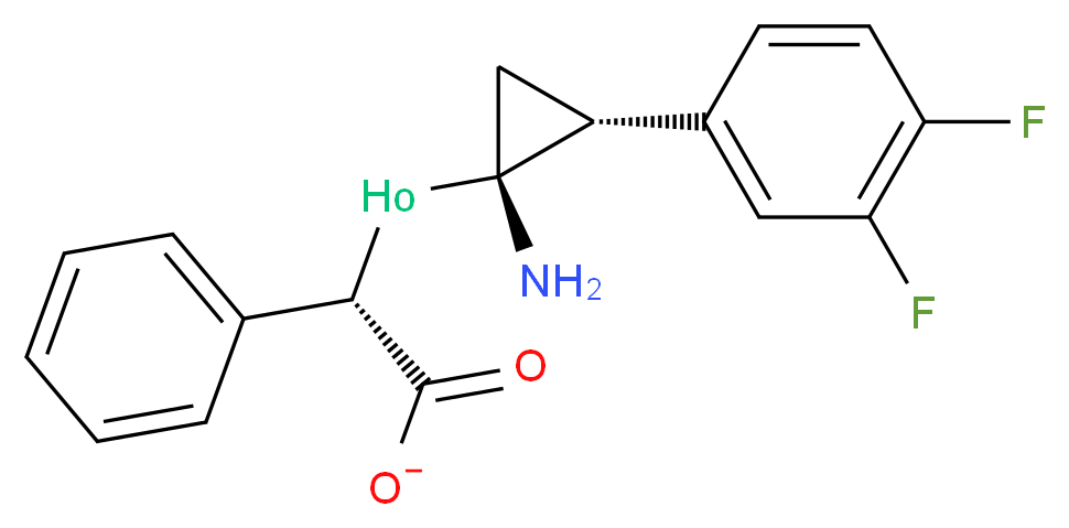 (1R,2R)-2-(3,4-difluorophenyl)cyclopropanamine(S)-(carboxylato(phenyl)methyl)holmium_分子结构_CAS_376608-71-8)