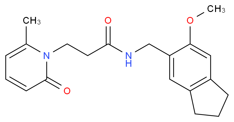 N-[(6-methoxy-2,3-dihydro-1H-inden-5-yl)methyl]-3-(6-methyl-2-oxopyridin-1(2H)-yl)propanamide_分子结构_CAS_)