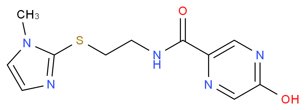 5-hydroxy-N-{2-[(1-methyl-1H-imidazol-2-yl)thio]ethyl}pyrazine-2-carboxamide_分子结构_CAS_)