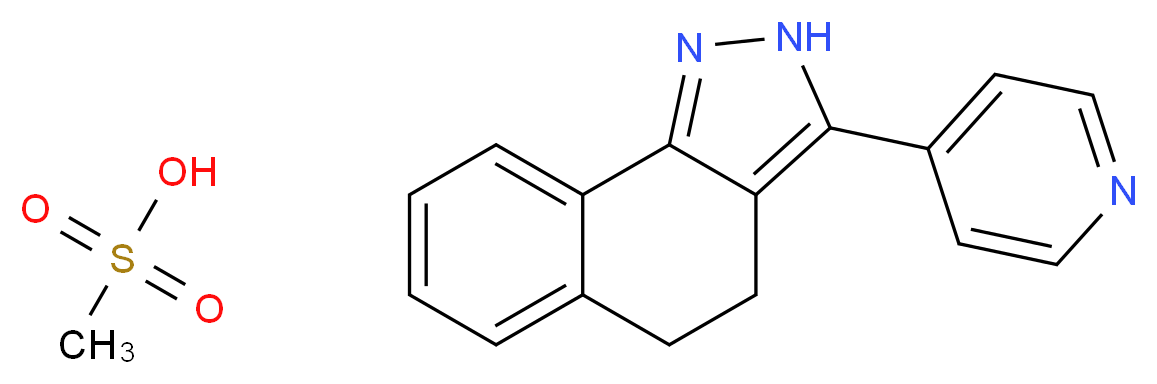 4,5-二氢-3-(4-吡啶基)-2H-苯并[g]吲唑甲烷磺酸盐_分子结构_CAS_80997-85-9)