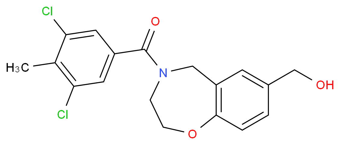 [4-(3,5-dichloro-4-methylbenzoyl)-2,3,4,5-tetrahydro-1,4-benzoxazepin-7-yl]methanol_分子结构_CAS_)