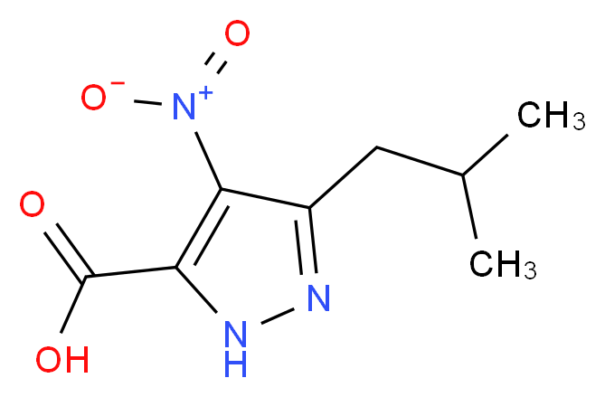 3-(2-methylpropyl)-4-nitro-1H-pyrazole-5-carboxylic acid_分子结构_CAS_222729-55-7