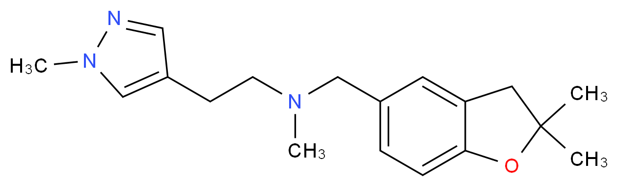 N-[(2,2-dimethyl-2,3-dihydro-1-benzofuran-5-yl)methyl]-N-methyl-2-(1-methyl-1H-pyrazol-4-yl)ethanamine_分子结构_CAS_)