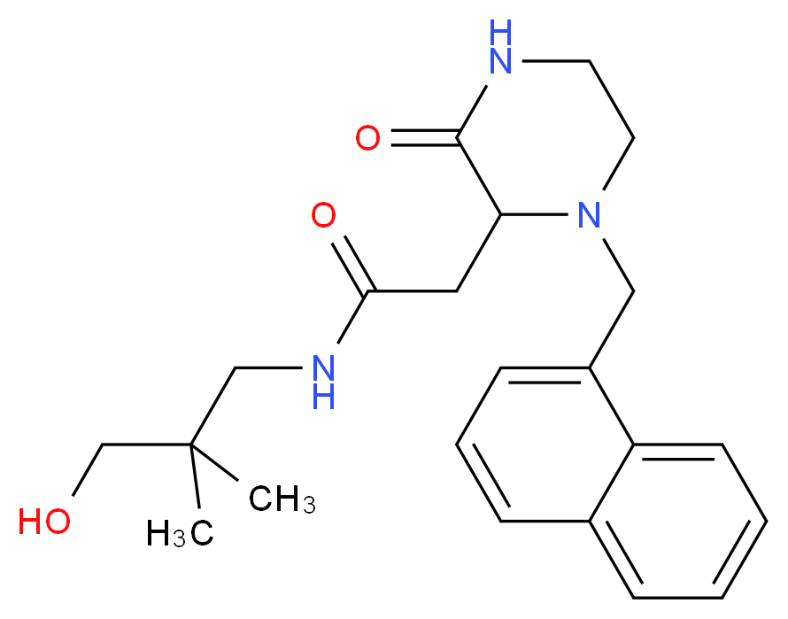 N-(3-hydroxy-2,2-dimethylpropyl)-2-[1-(1-naphthylmethyl)-3-oxo-2-piperazinyl]acetamide_分子结构_CAS_)