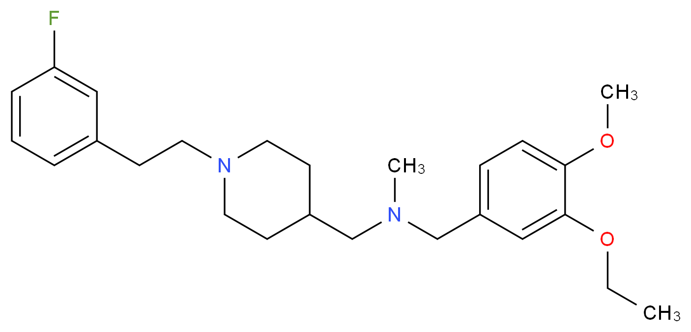 (3-ethoxy-4-methoxybenzyl)({1-[2-(3-fluorophenyl)ethyl]-4-piperidinyl}methyl)methylamine_分子结构_CAS_)