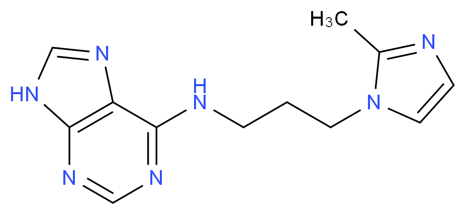 N-[3-(2-methyl-1H-imidazol-1-yl)propyl]-9H-purin-6-amine_分子结构_CAS_)