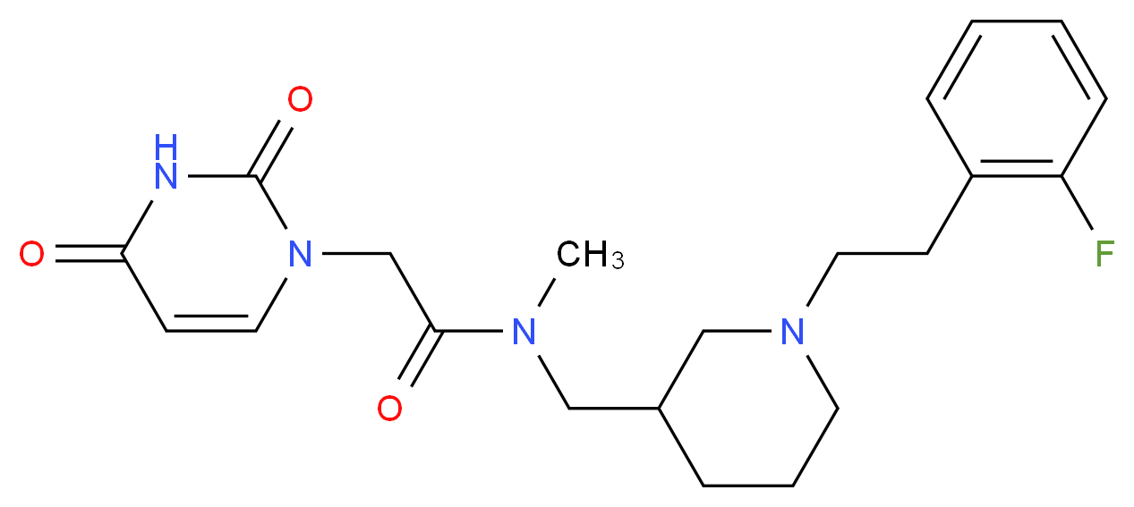 2-(2,4-dioxo-3,4-dihydropyrimidin-1(2H)-yl)-N-({1-[2-(2-fluorophenyl)ethyl]piperidin-3-yl}methyl)-N-methylacetamide_分子结构_CAS_)