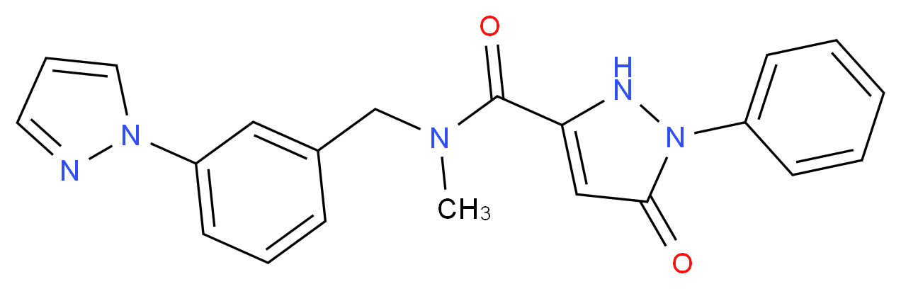 N-methyl-5-oxo-1-phenyl-N-[3-(1H-pyrazol-1-yl)benzyl]-2,5-dihydro-1H-pyrazole-3-carboxamide_分子结构_CAS_)