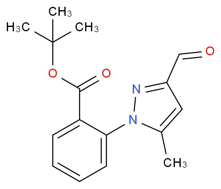 tert-Butyl 2-(3-formyl-5-methyl-1H-pyrazol-1-yl)-benzoate_分子结构_CAS_)