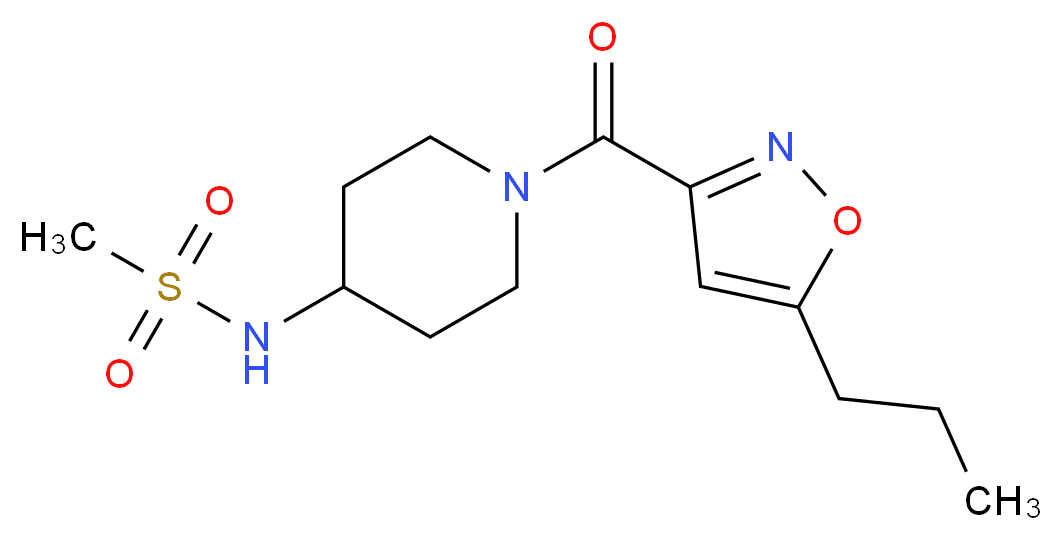 N-{1-[(5-propyl-3-isoxazolyl)carbonyl]-4-piperidinyl}methanesulfonamide_分子结构_CAS_)
