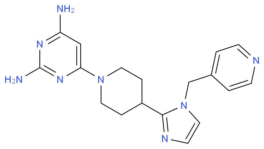 6-{4-[1-(4-pyridinylmethyl)-1H-imidazol-2-yl]-1-piperidinyl}-2,4-pyrimidinediamine_分子结构_CAS_)