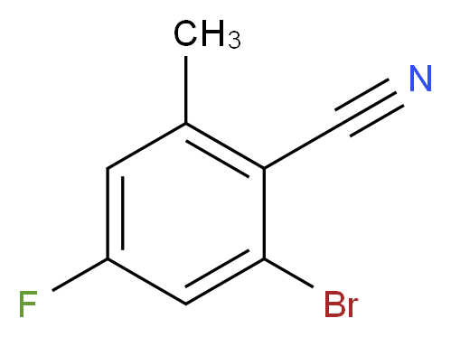 2-Bromo-4-fluoro-6-methylbenzonitrile_分子结构_CAS_916792-09-1)