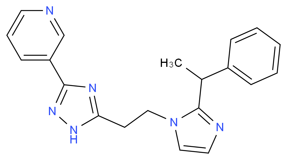 3-(5-{2-[2-(1-phenylethyl)-1H-imidazol-1-yl]ethyl}-1H-1,2,4-triazol-3-yl)pyridine_分子结构_CAS_)