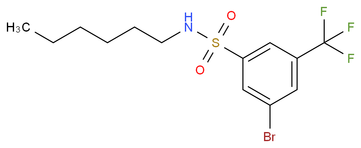 3-Bromo-N-hexyl-5-(trifluoromethyl)benzenesulfonamide_分子结构_CAS_951884-63-2)