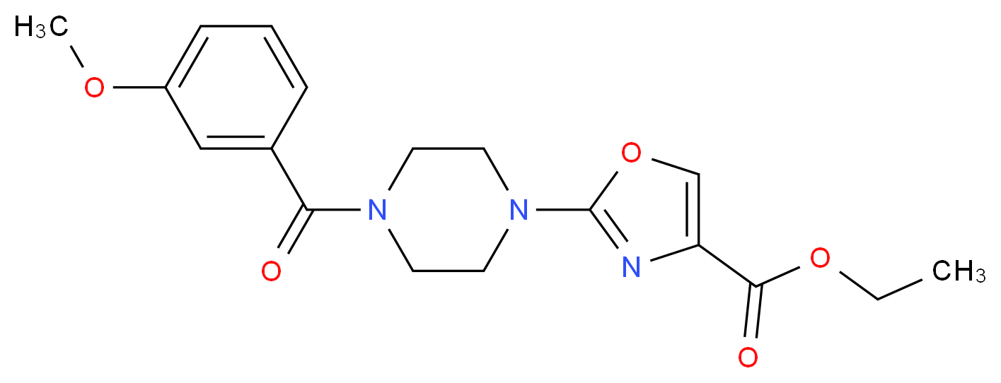 ethyl 2-[4-(3-methoxybenzoyl)-1-piperazinyl]-1,3-oxazole-4-carboxylate_分子结构_CAS_)