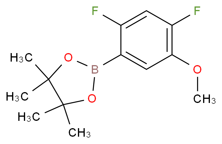 2-(2,4-difluoro-5-methoxyphenyl)-4,4,5,5-tetramethyl-1,3,2-dioxaborolane_分子结构_CAS_1150561-57-1