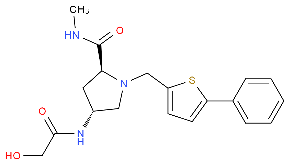 (4R)-4-(glycoloylamino)-N-methyl-1-[(5-phenyl-2-thienyl)methyl]-L-prolinamide_分子结构_CAS_)