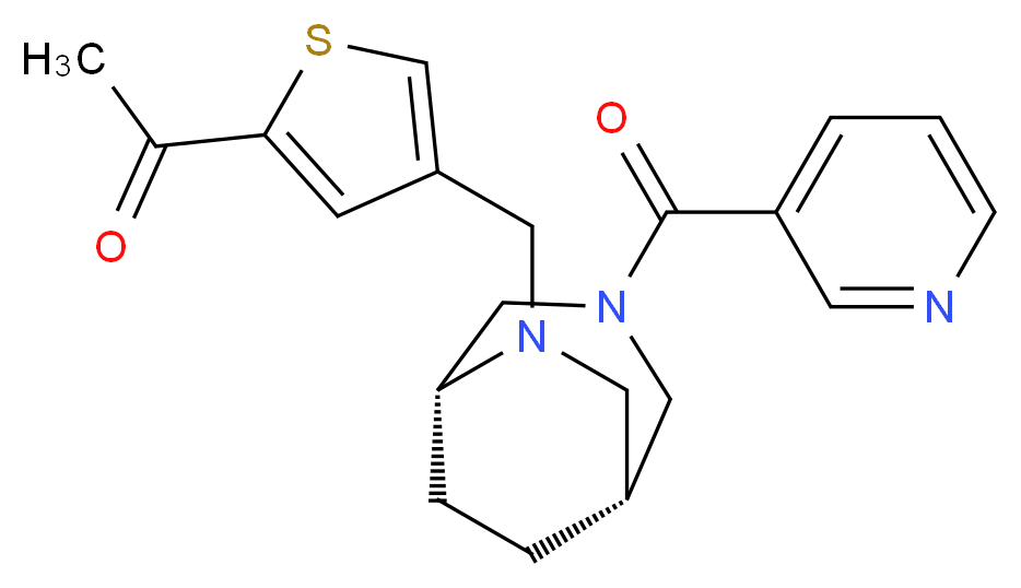 1-(4-{[(1R*,5R*)-3-(3-pyridinylcarbonyl)-3,6-diazabicyclo[3.2.2]non-6-yl]methyl}-2-thienyl)ethanone_分子结构_CAS_)
