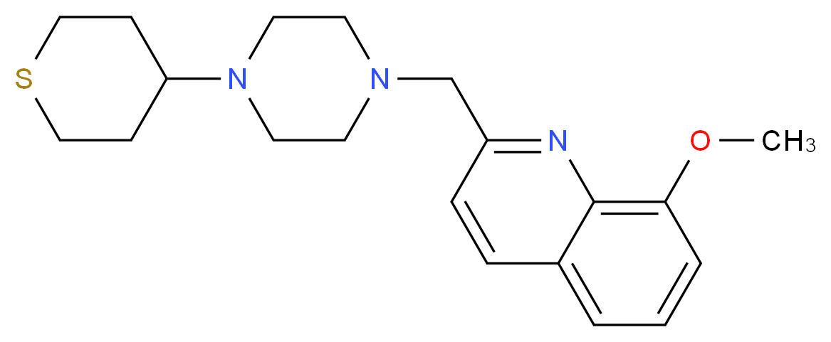 8-methoxy-2-{[4-(tetrahydro-2H-thiopyran-4-yl)piperazin-1-yl]methyl}quinoline_分子结构_CAS_)