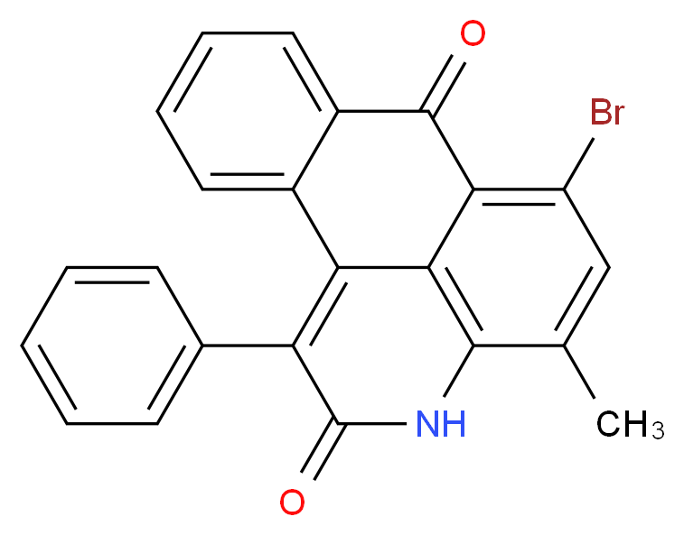 10-bromo-12-methyl-16-phenyl-14-azatetracyclo[7.7.1.0<sup>2</sup>,<sup>7</sup>.0<sup>1</sup><sup>3</sup>,<sup>1</sup><sup>7</sup>]heptadeca-1(16),2,4,6,9(17),10,12-heptaene-8,15-dione_分子结构_CAS_67499-52-9