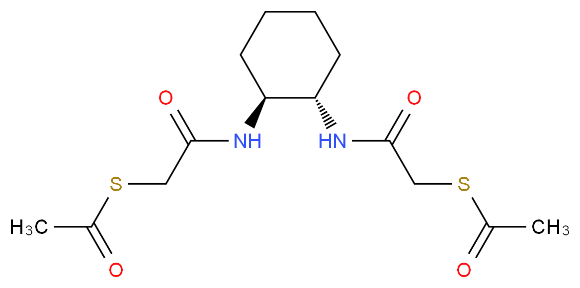 rac trans-1,2-Bis(thioacetateacetamido)cyclohexane_分子结构_CAS_1217640-42-0)