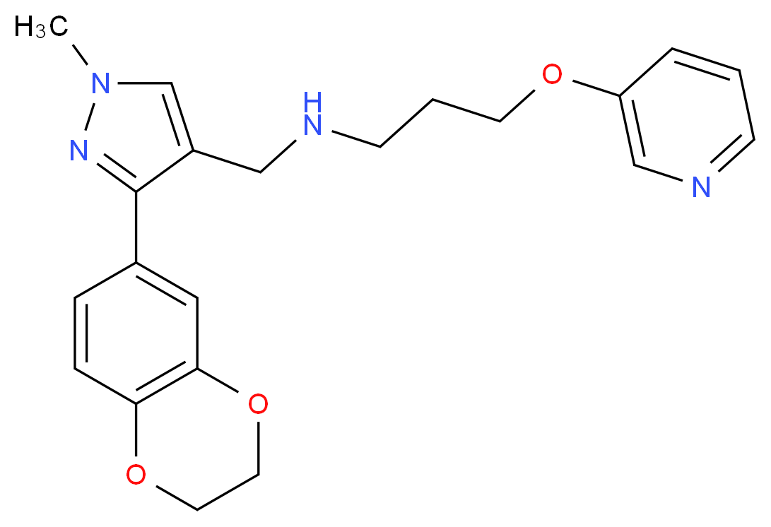 N-{[3-(2,3-dihydro-1,4-benzodioxin-6-yl)-1-methyl-1H-pyrazol-4-yl]methyl}-3-(3-pyridinyloxy)-1-propanamine_分子结构_CAS_)