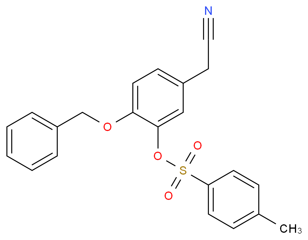 3-Tosyloxy-4-benzyloxybenzyl Cyanide_分子结构_CAS_65615-26-1)