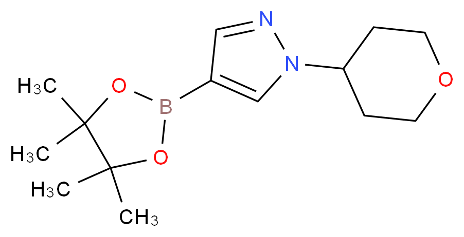 1-(Tetrahydro-2H-pyran-4-yl)-4-(4,4,5,5-tetramethyl-1,3,2-dioxaborolan-2-yl)-1H-pyrazole_分子结构_CAS_1040377-03-4)