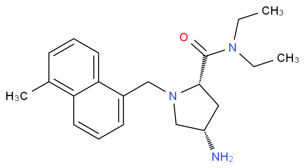 (2S,4S)-4-amino-N,N-diethyl-1-[(5-methyl-1-naphthyl)methyl]pyrrolidine-2-carboxamide_分子结构_CAS_)