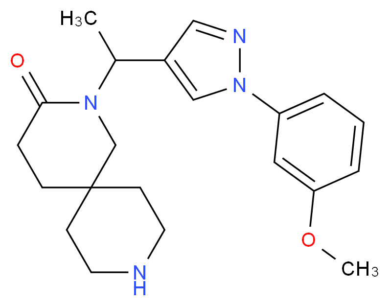 2-{1-[1-(3-methoxyphenyl)-1H-pyrazol-4-yl]ethyl}-2,9-diazaspiro[5.5]undecan-3-one_分子结构_CAS_)