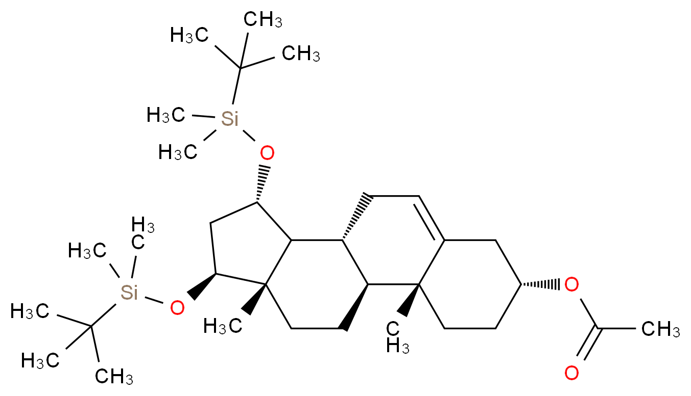 (3β,15α,17β)-15,17-Bis-O-(tert-butyldimethylsilyloxy) Androst-5-en-3-ol 3-O-Acetate_分子结构_CAS_65429-24-5)