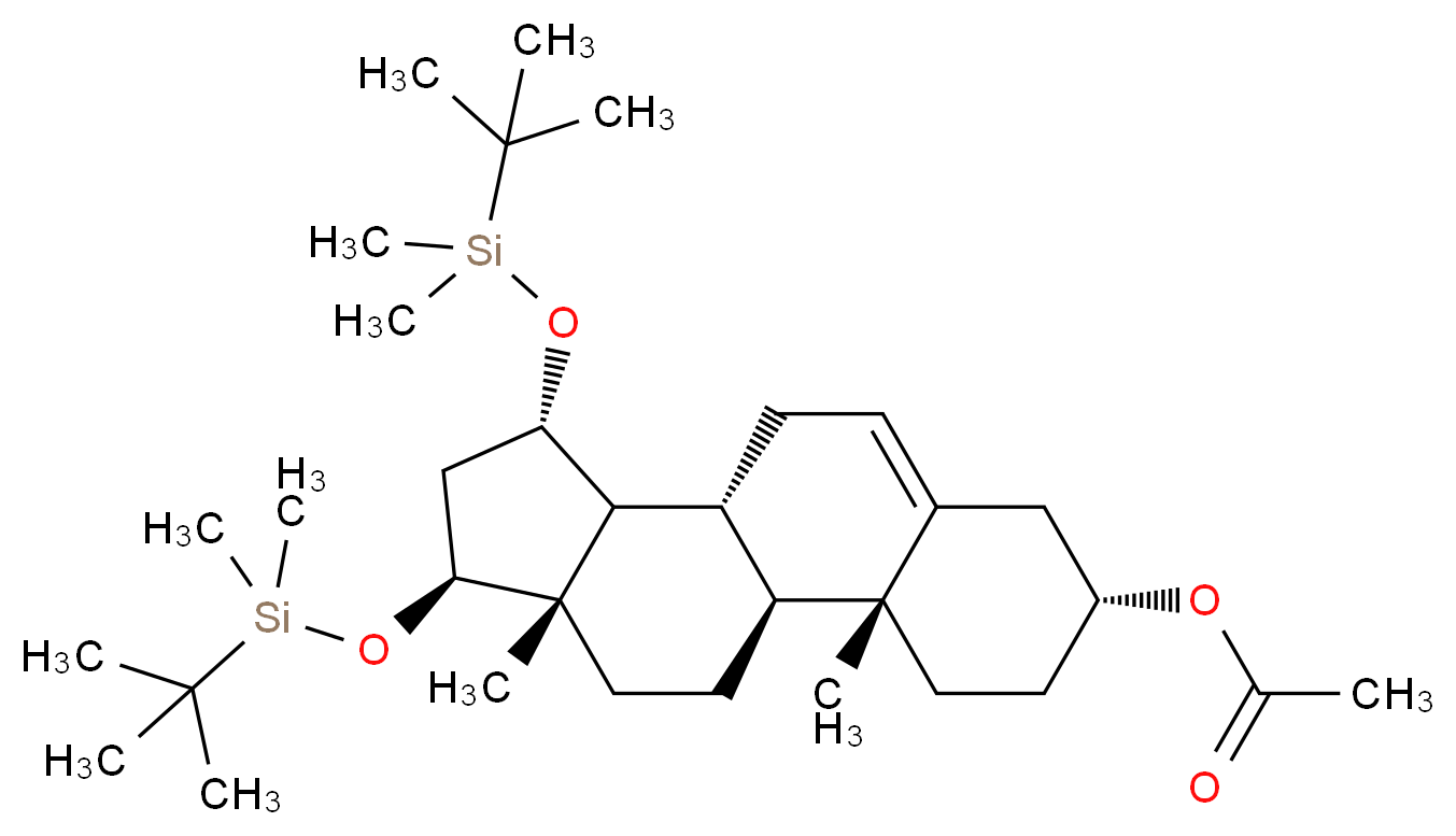 (1S,2R,5R,10R,11S,12S,14S,15S)-12,14-bis[(tert-butyldimethylsilyl)oxy]-2,15-dimethyltetracyclo[8.7.0.0<sup>2</sup>,<sup>7</sup>.0<sup>1</sup><sup>1</sup>,<sup>1</sup><sup>5</sup>]heptadec-7-en-5-yl acetate_分子结构_CAS_65429-24-5