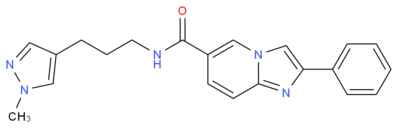 N-[3-(1-methyl-1H-pyrazol-4-yl)propyl]-2-phenylimidazo[1,2-a]pyridine-6-carboxamide_分子结构_CAS_)