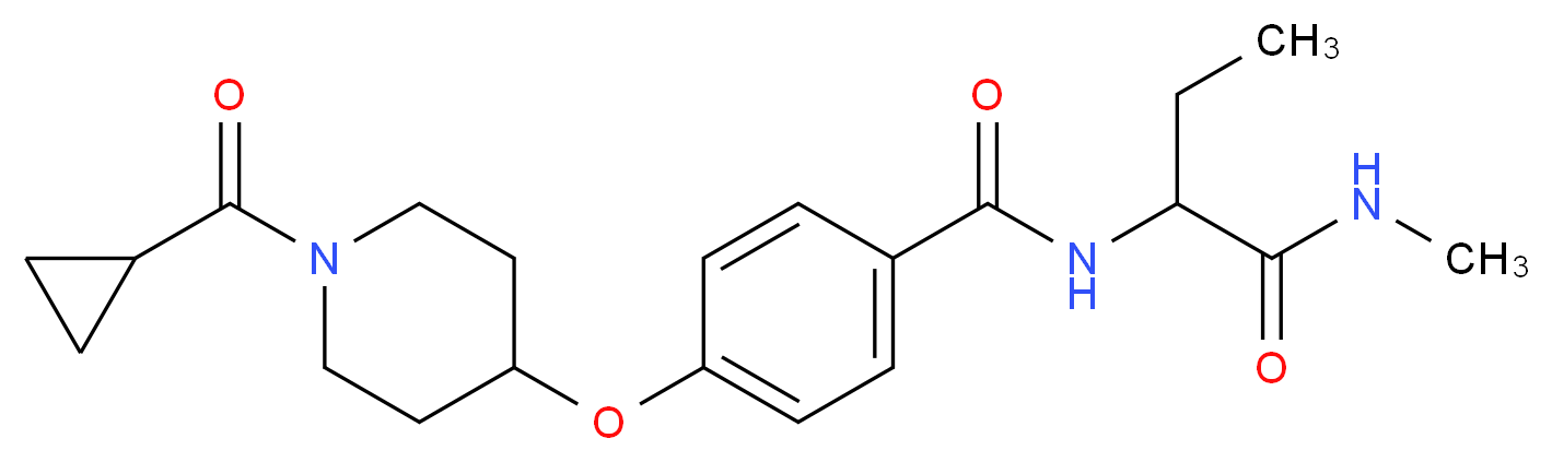 4-{[1-(cyclopropylcarbonyl)piperidin-4-yl]oxy}-N-{1-[(methylamino)carbonyl]propyl}benzamide_分子结构_CAS_)