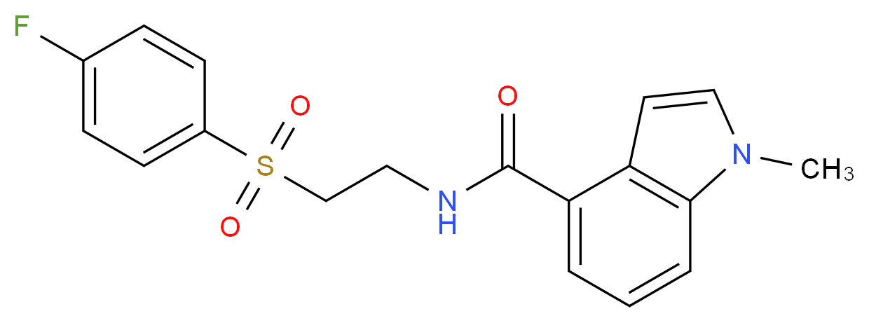 N-{2-[(4-fluorophenyl)sulfonyl]ethyl}-1-methyl-1H-indole-4-carboxamide_分子结构_CAS_)