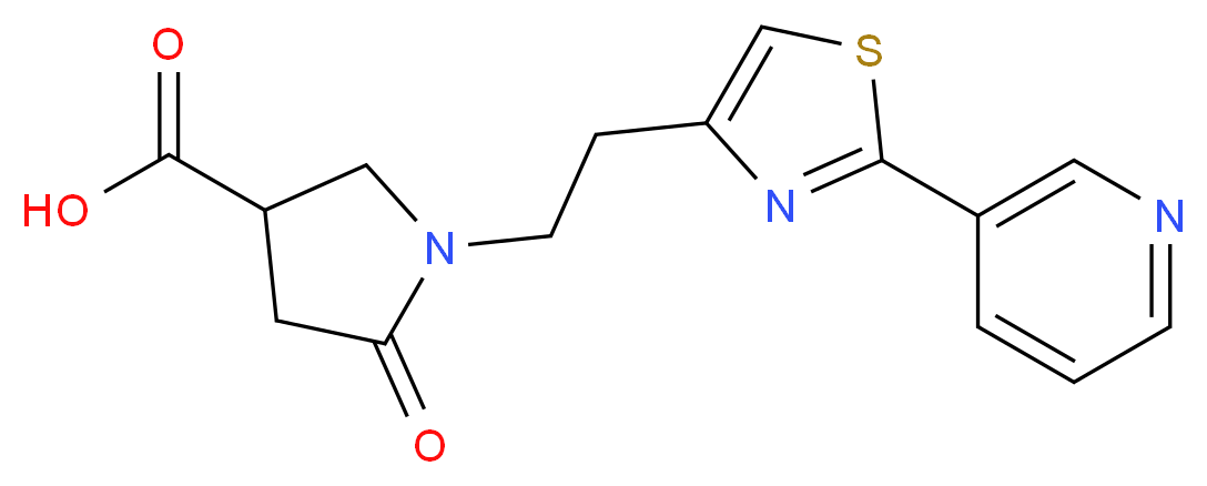 5-oxo-1-[2-(2-pyridin-3-yl-1,3-thiazol-4-yl)ethyl]pyrrolidine-3-carboxylic acid_分子结构_CAS_)