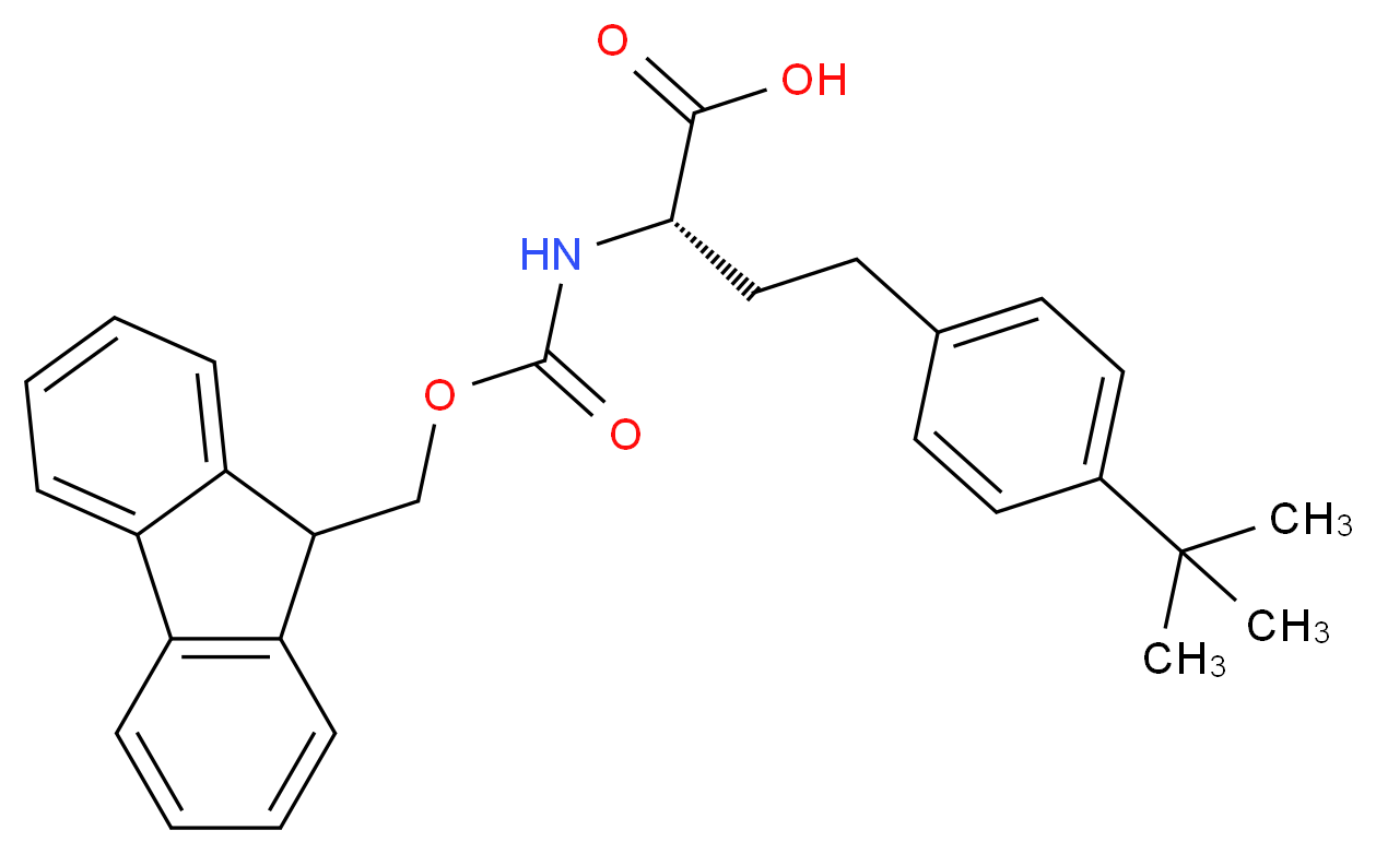 (S)-4-(4-TERT-BUTYL-PHENYL)-2-(9H-FLUOREN-9-YLMETHOXYCARBONYLAMINO)-BUTYRIC ACID_分子结构_CAS_)