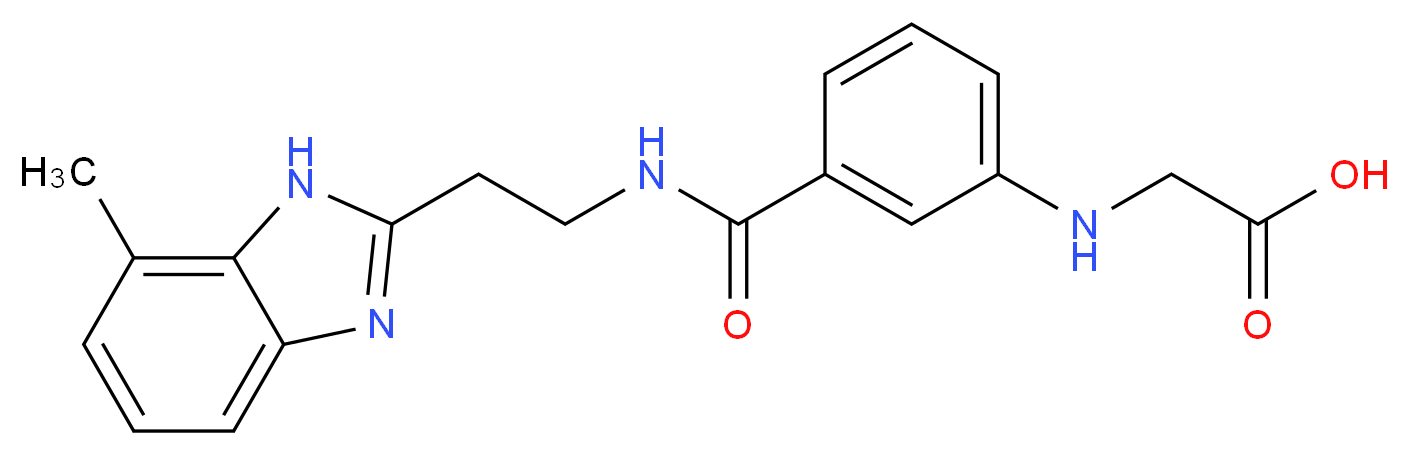 {[3-({[2-(7-methyl-1H-benzimidazol-2-yl)ethyl]amino}carbonyl)phenyl]amino}acetic acid_分子结构_CAS_)