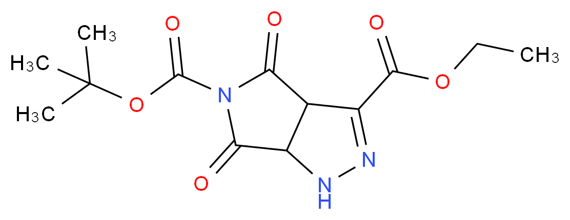 5-(tert-butyl) 3-ethyl 4,6-dioxo-3a,4,6,6a-tetrahydropyrrolo[3,4-c]pyrazole-3,5(1H)-dicarboxylate_分子结构_CAS_)