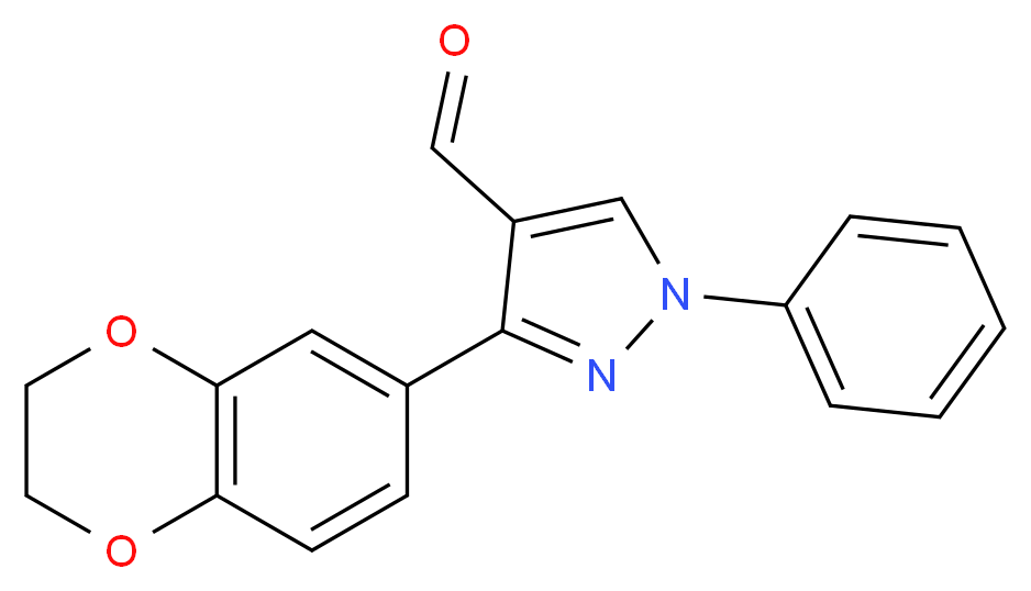 3-(2,3-dihydro-1,4-benzodioxin-6-yl)-1-phenyl-1H-pyrazole-4-carbaldehyde_分子结构_CAS_213748-09-5