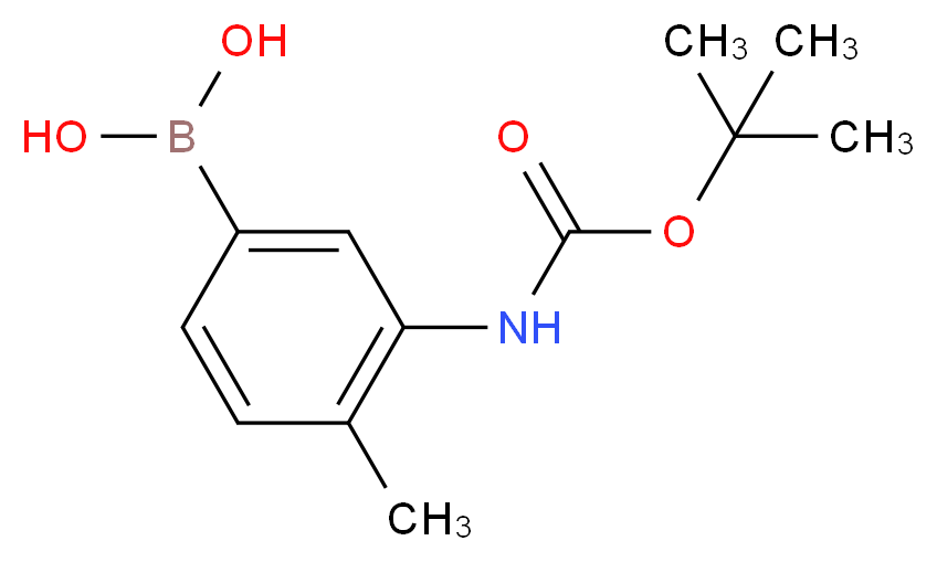 3-(Boc-氨基)-4-甲基苯硼酸_分子结构_CAS_850568-81-9)