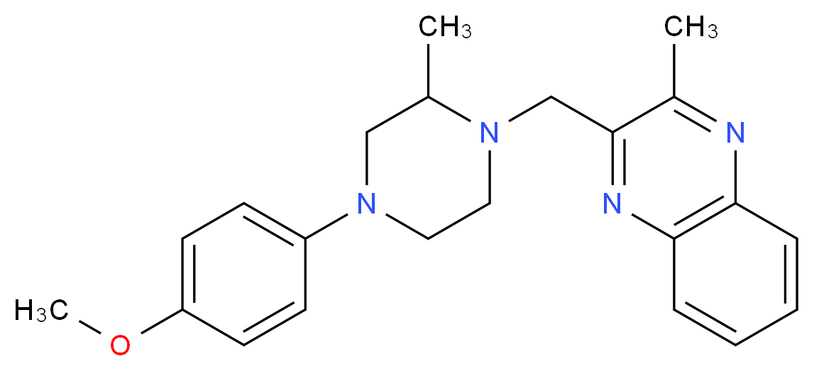 2-{[4-(4-methoxyphenyl)-2-methyl-1-piperazinyl]methyl}-3-methylquinoxaline_分子结构_CAS_)