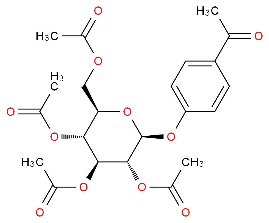 [(2R,3R,4S,5R,6S)-3,4,5-tris(acetyloxy)-6-(4-acetylphenoxy)oxan-2-yl]methyl acetate_分子结构_CAS_25876-45-3