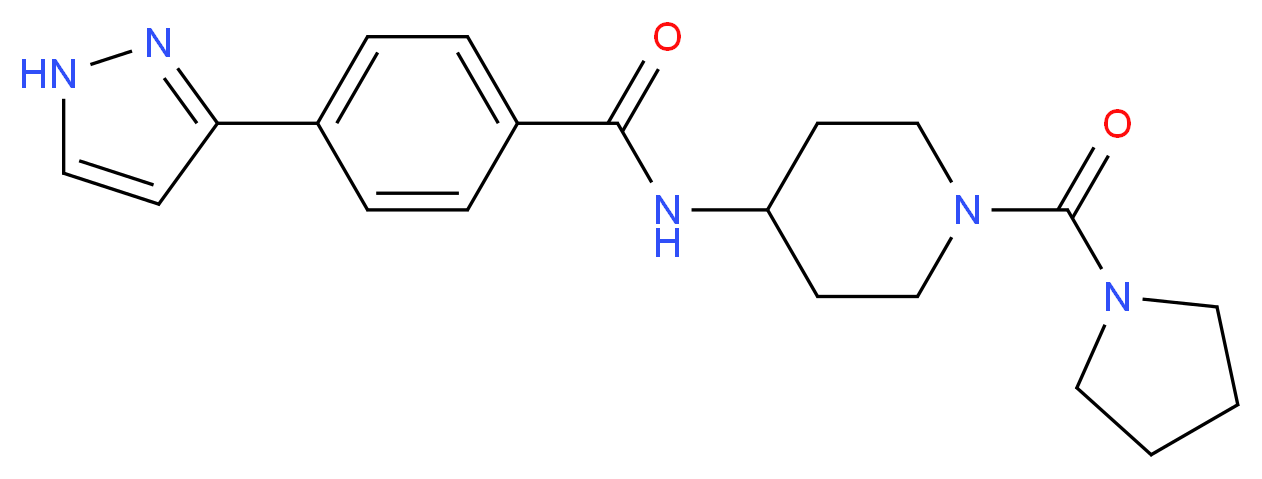4-(1H-pyrazol-3-yl)-N-[1-(1-pyrrolidinylcarbonyl)-4-piperidinyl]benzamide_分子结构_CAS_)