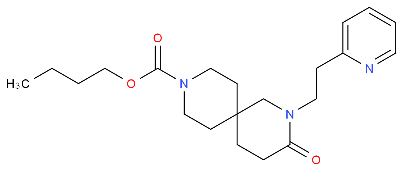 butyl 3-oxo-2-(2-pyridin-2-ylethyl)-2,9-diazaspiro[5.5]undecane-9-carboxylate_分子结构_CAS_)