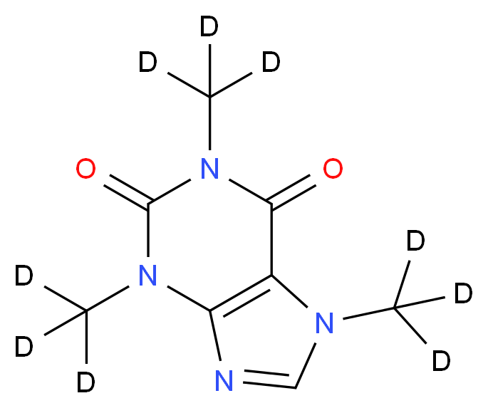 1,3,7-tris(<sup>2</sup>H<sub>3</sub>)methyl-2,3,6,7-tetrahydro-1H-purine-2,6-dione_分子结构_CAS_72238-85-8