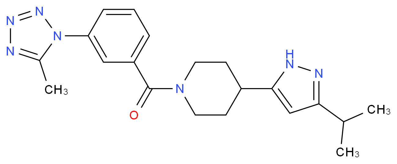4-(3-isopropyl-1H-pyrazol-5-yl)-1-[3-(5-methyl-1H-tetrazol-1-yl)benzoyl]piperidine_分子结构_CAS_)