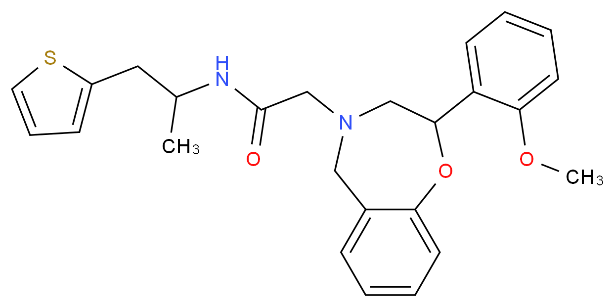 2-[2-(2-methoxyphenyl)-2,3-dihydro-1,4-benzoxazepin-4(5H)-yl]-N-[1-methyl-2-(2-thienyl)ethyl]acetamide_分子结构_CAS_)