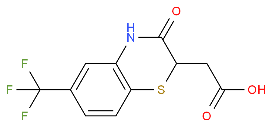 [3-oxo-6-(trifluoromethyl)-3,4-dihydro-2H-1,4-benzothiazin-2-yl]acetic acid_分子结构_CAS_7196-94-3)