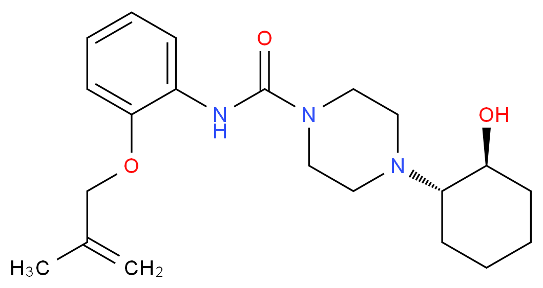 4-[(1S*,2S*)-2-hydroxycyclohexyl]-N-{2-[(2-methylprop-2-en-1-yl)oxy]phenyl}piperazine-1-carboxamide_分子结构_CAS_)